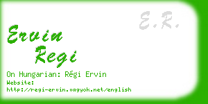 ervin regi business card
