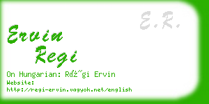 ervin regi business card